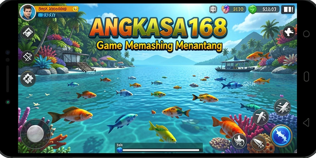 Tampilan gameplay dari ANGKASA168 dengan aksi memancing yang seru.