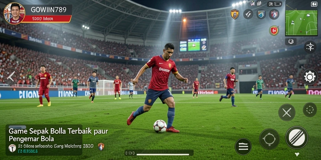 Tampilan gameplay GOWIN789 yang menegangkan dan penuh aksi sepak bola.