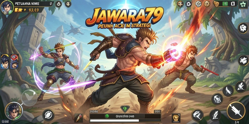 Screenshot gameplay menunjukkan aksi seru dan grafis menawan di JAWARA79.