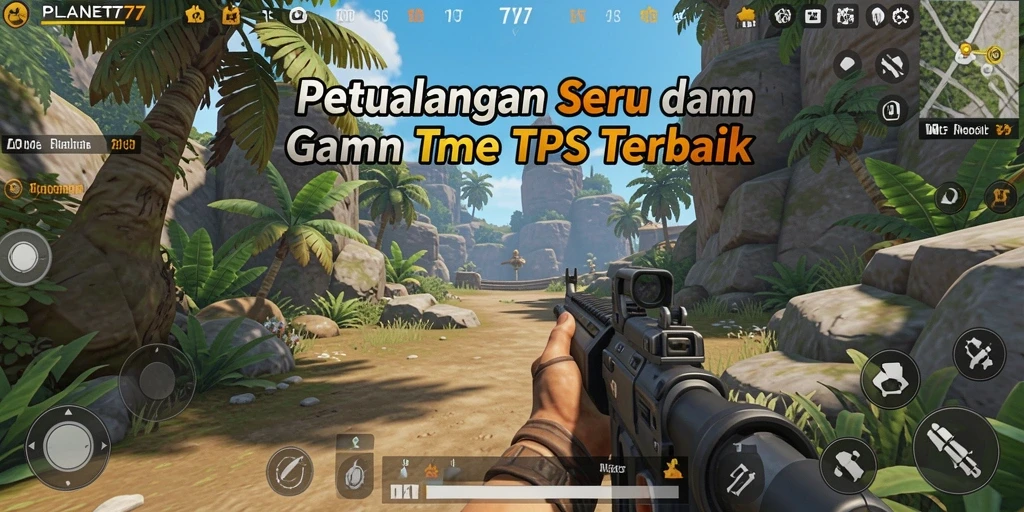 Tampilan gameplay seru di PLANET77 dengan aksi TPS yang mendebarkan.