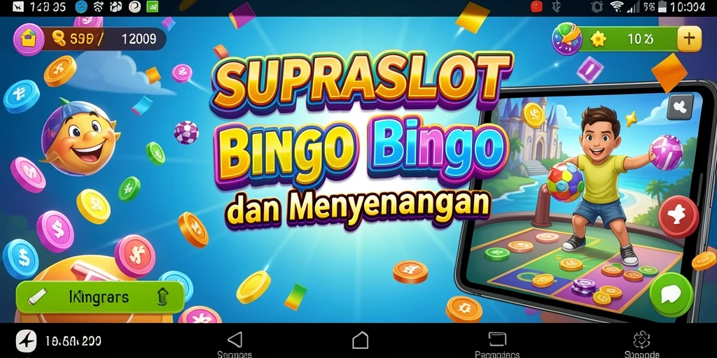Tampilan gameplay seru di SUPRASLOT dengan papan Bingo interaktif.